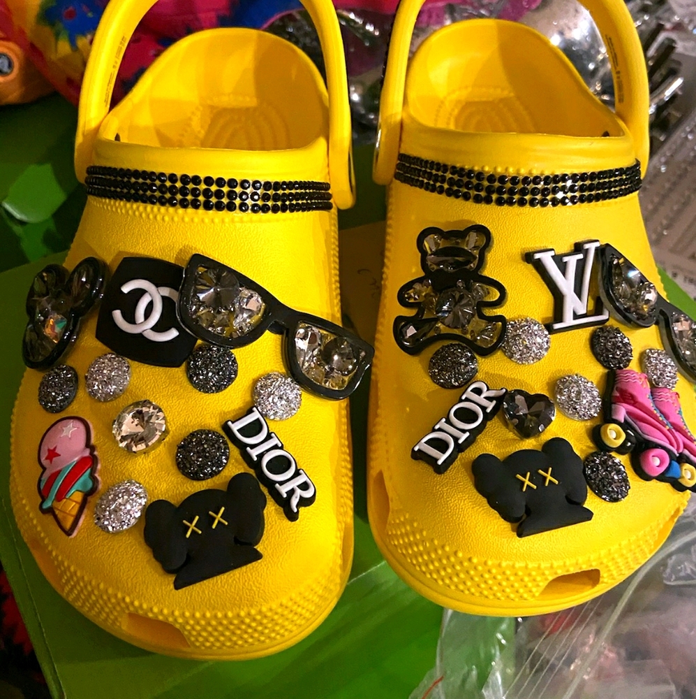 Custom CROCS with designer jibbitz.